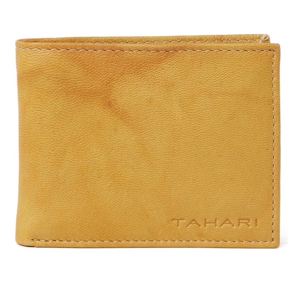 Antique Leather Passcase Tahari Tan Bifold Wallet.